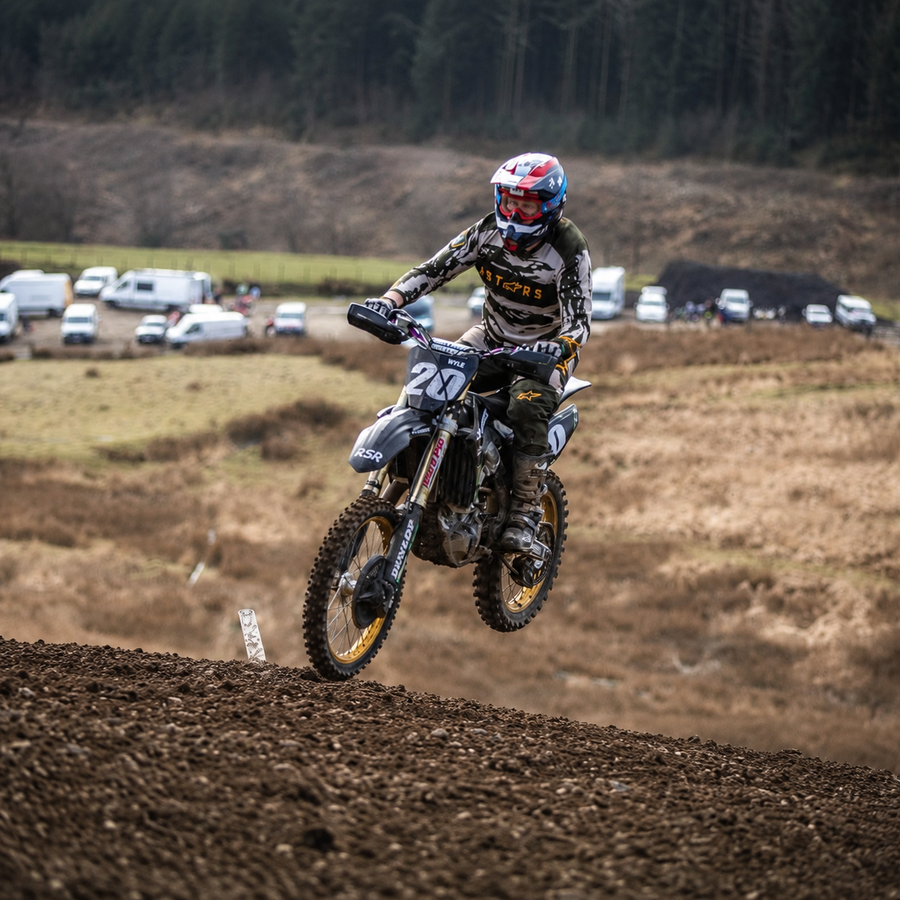 Motocross rider on track