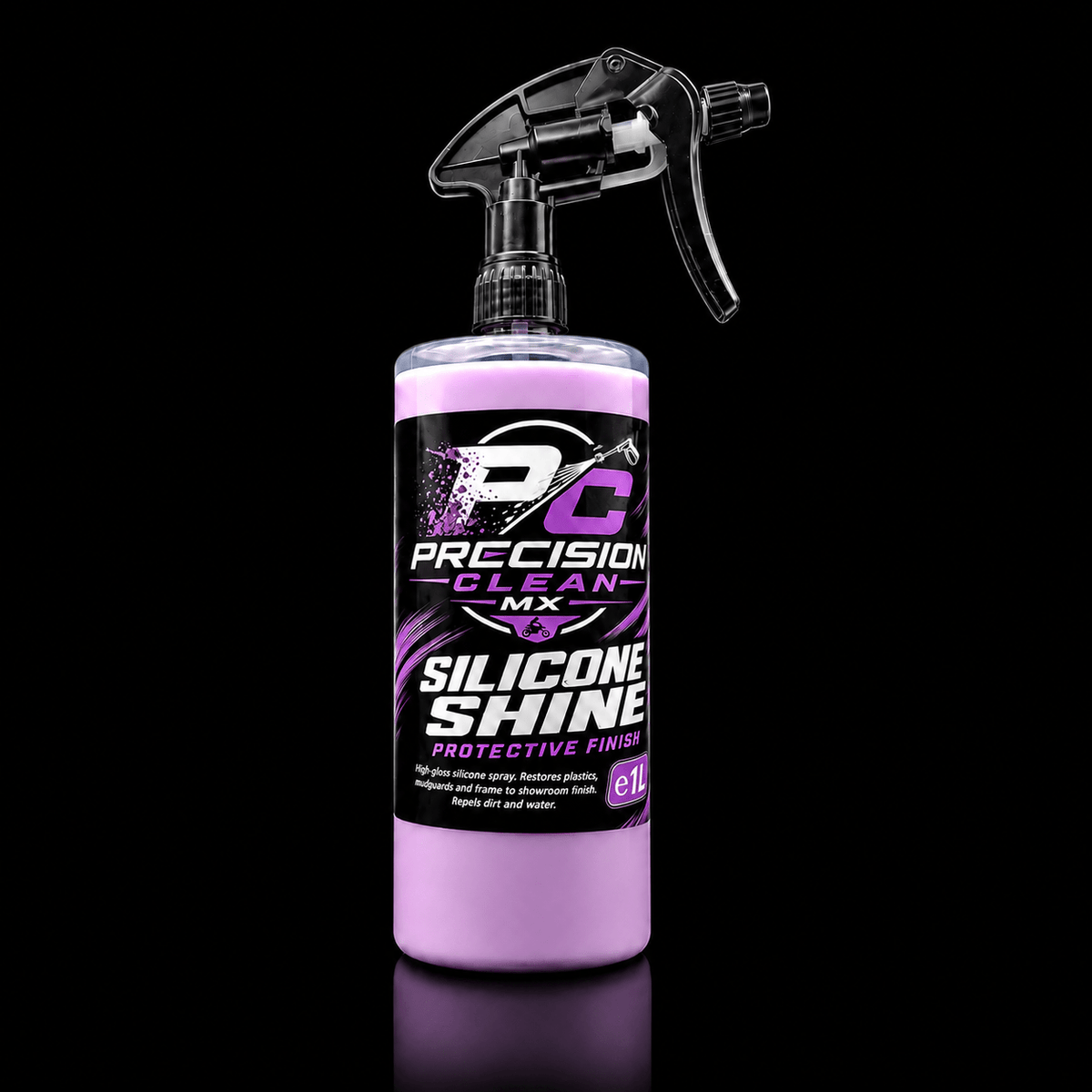 Precision Clean MX Motocross Bike Silicone Shine Protective Finish 1L spray bottle